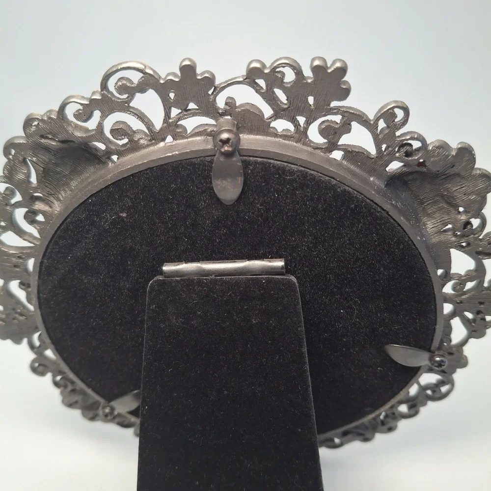 Sheffield Home 4x4 Picture Frame Ladybug Pearl Rhinestone Filigree Bronze Oval